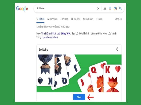 Mẹo chơi game Solitaire trên Google mới nhất